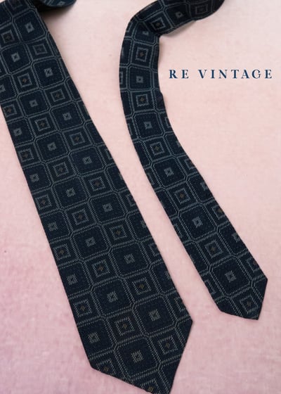 黑色立體小方格領帶4