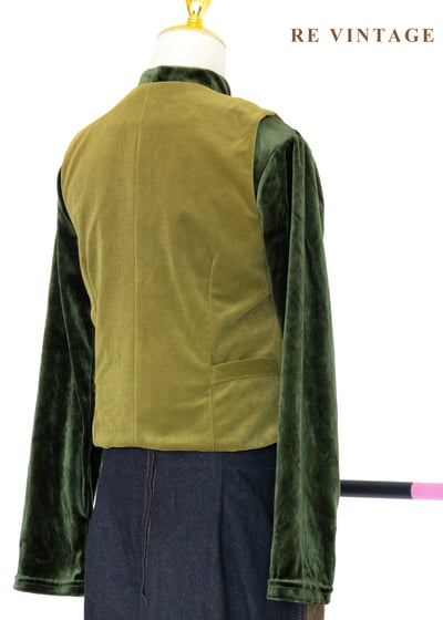 柔亮黃綠色絨布背心8