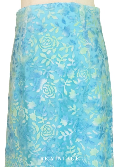 暈染湖水藍調玫瑰長裙（26"）3