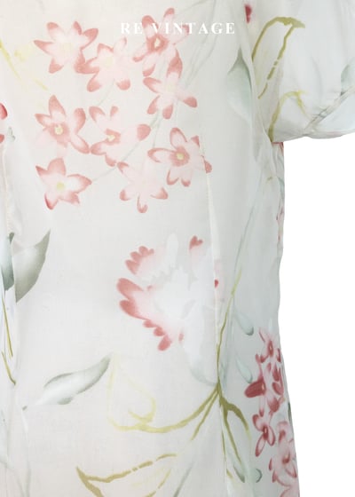 田園碎花方領透膚花卉長洋裝15