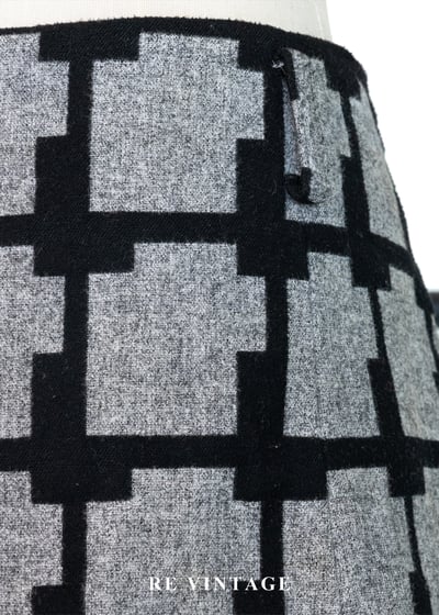 錯視階梯格紋毛呢短裙（28"）10