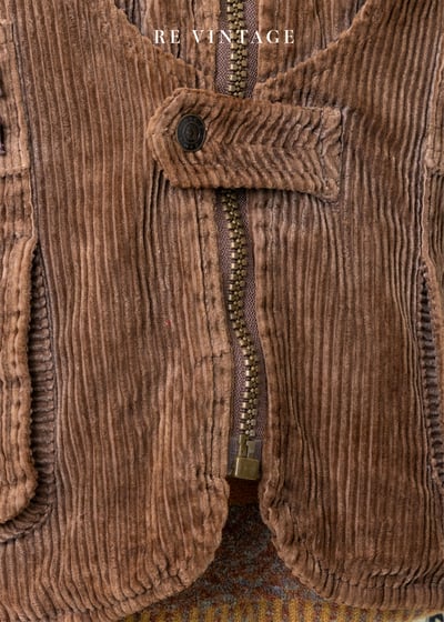 巧克力色燈芯絨帥氣背心8