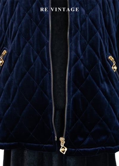 Royal Blue Quilted Vest 深藍貴氣絨布背心3