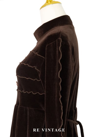 午夜可可 - 法式波紋絨布長洋裝10