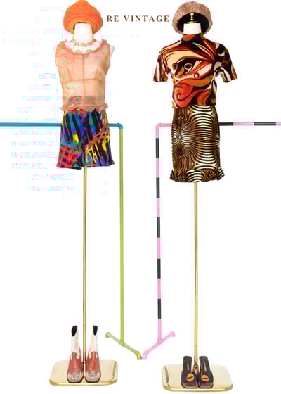 奢華波紋幻覺舞會短裙（26"）2