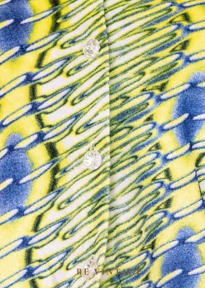 Neon Yellow and Blue 波紋絨布上衣9