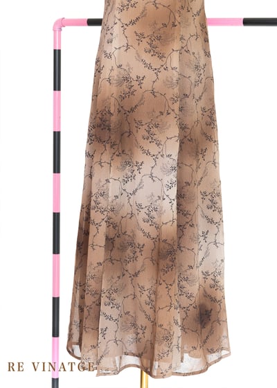 Brown color smudging 小花樹枝細肩帶洋裝4