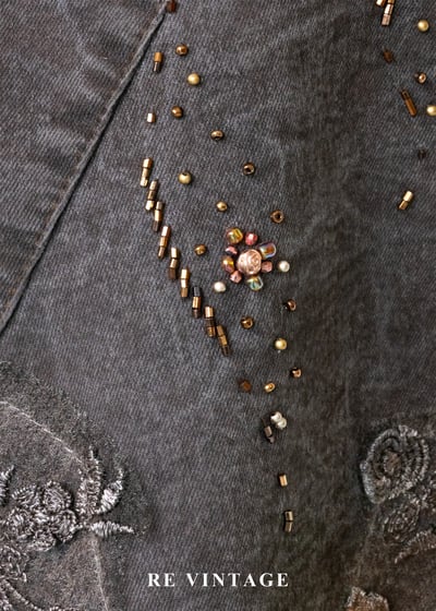 荒野中的溫柔哥德式刺繡洗水感丹寧裙12