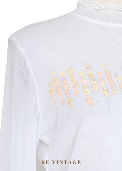 橘光亮片雪白精靈上衣7