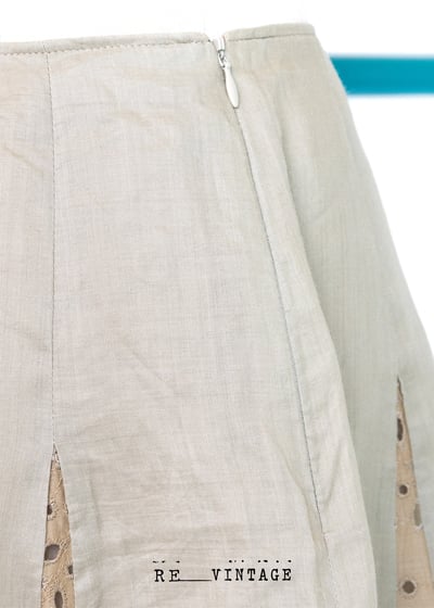 卡其色花花拼接蕾絲中長裙8