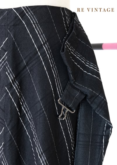 線條格紋氣質中長裙（28"）10