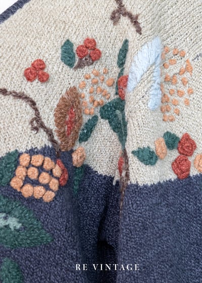 深灰色の立體毛線小花針織外套13