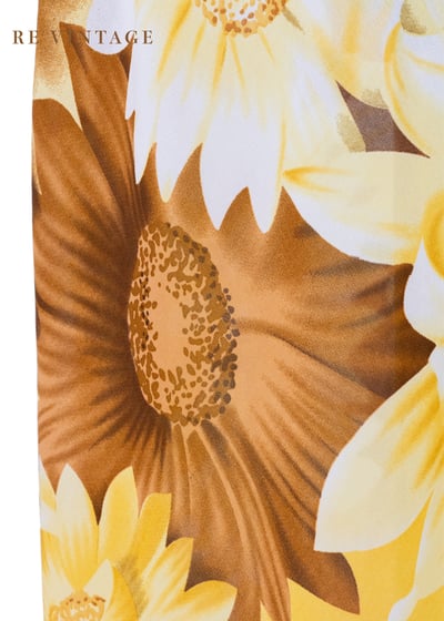 盛開的黃花花園雪紡透膚裙（23-28"）10