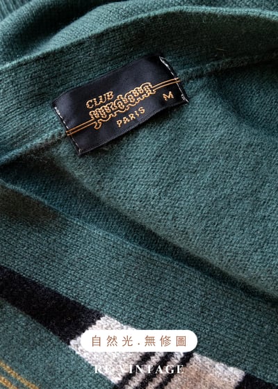 松針綠黑白格紋毛料針織背心12