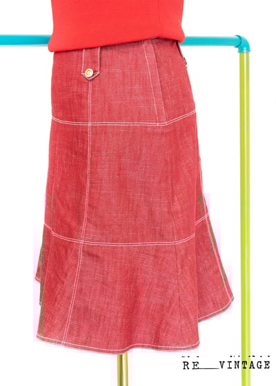 亞麻紅可愛短裙5