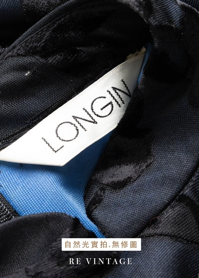 藍色黑花夢語旗袍領迷你洋裝16