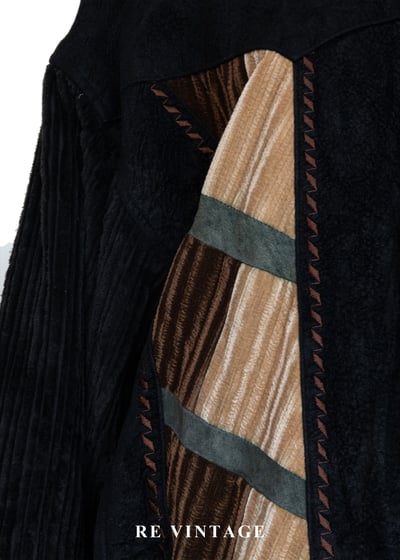 藍黑色森林年輪燈芯絨夾克外套7