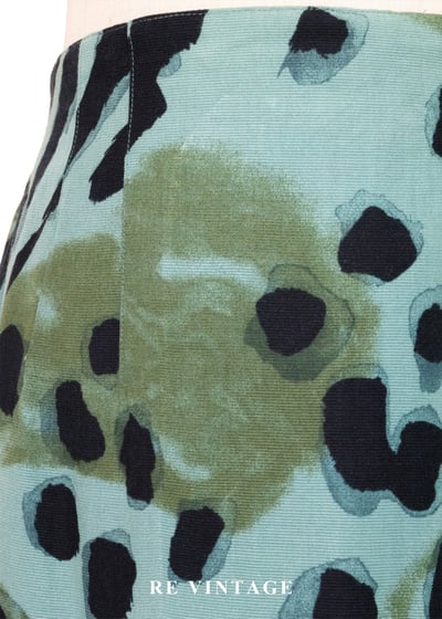 印象派之夢 - 藍綠色斑紋圖騰及膝裙（27-30"）5