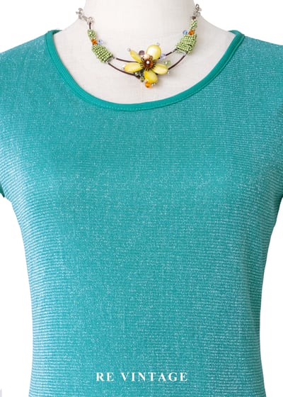 極光藍綠色閃亮貼身長袖上衣3