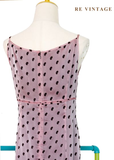 玫瑰珠光色光澤巧克力變形蟲蟲細肩帶洋裝12