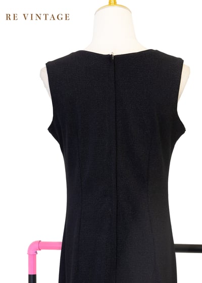 氣質單品 - 灰黑色銀白花枝長洋裝13