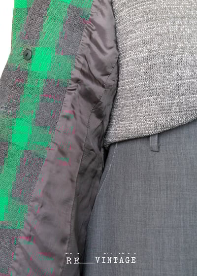日本製 - 灰綠格紋西裝外套9