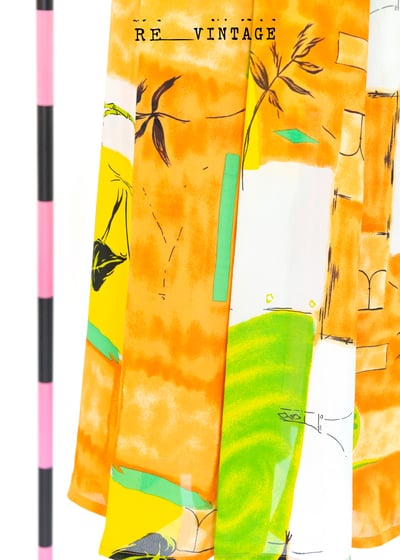 夏日橙色果園高腰長裙（25"）9