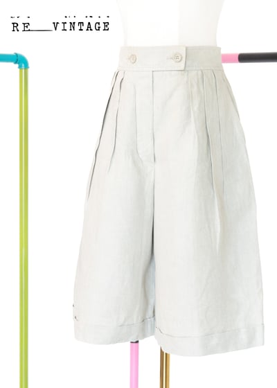義大利製 - Escada 氣質麻料米白色及膝短褲6