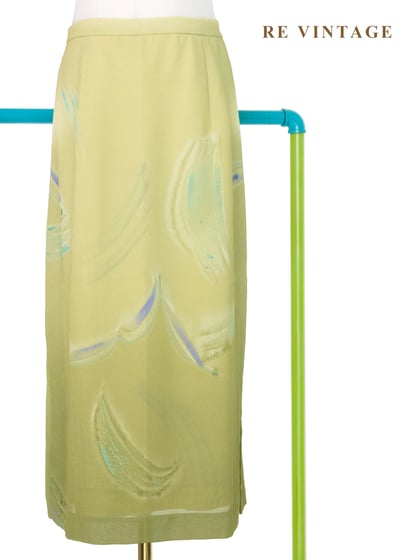 莫內花園的羽毛風筆藝術噴彩長裙（27"）1