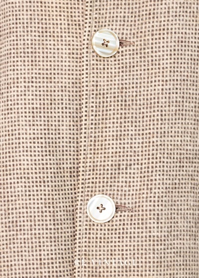 質感單品 - 小格紋米色毛呢大衣（可拆式毛背心內襯）8