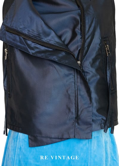 電光藍斜開拉鍊個性背心10