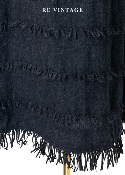 深藍多層次毛邊Ｖ領洋裝6