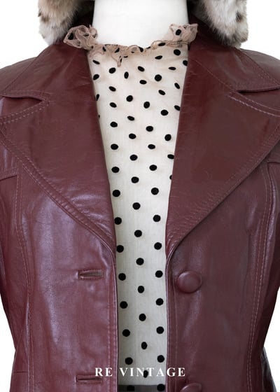 紅酒微醺之夜 - 復古腰身皮革外套5