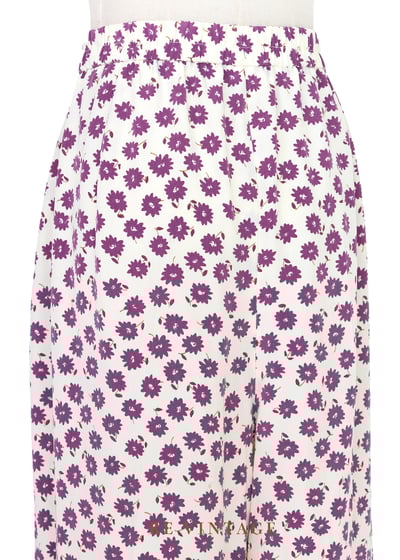 紫色小花寬版褲褲（32-34"）10