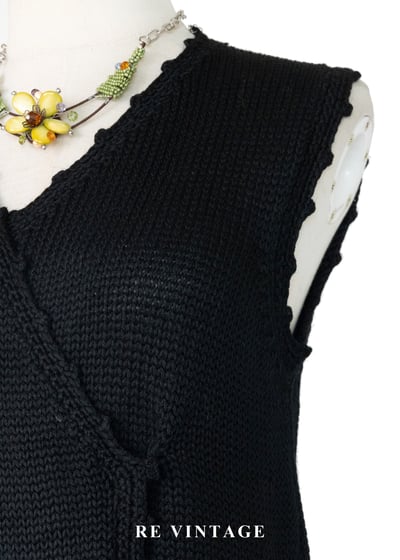 花朵十字繡圖騰針織背心5