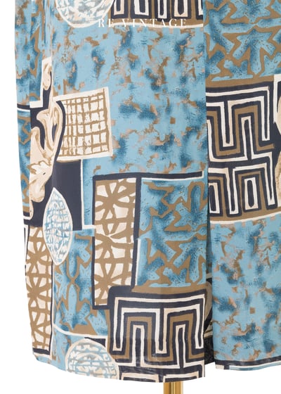 Soda Blue 復古圖騰中長裙（24-26"）9