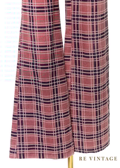 Peach Blossom 格紋中低腰單寧褲7