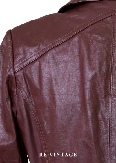 紅酒微醺之夜 - 復古腰身皮革外套12