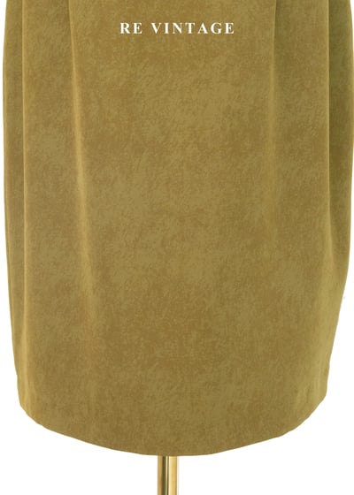 芥末黃綠色斑紋高腰短裙（26"）4