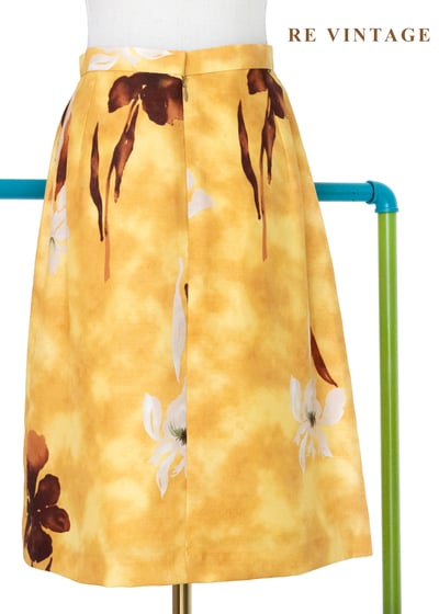 日落巴黎 -黃扎染水墨花朵短裙（25"）7