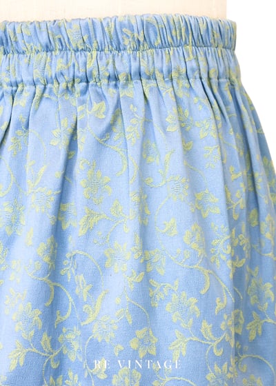 草地女孩天空藍嫩葉花朵長裙（24-35"）12