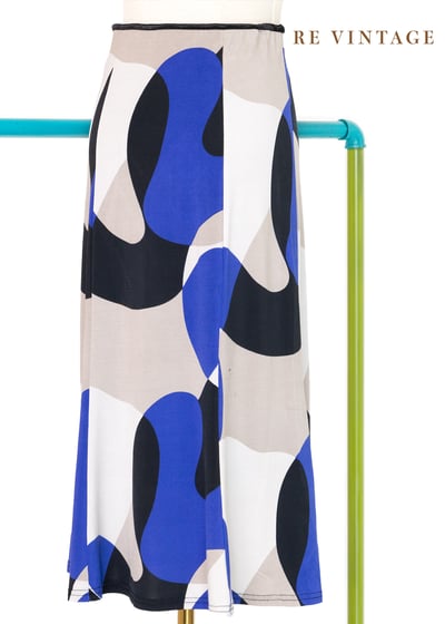 鮮藍色の黑白灰相間光影美裙（24”-27“）5