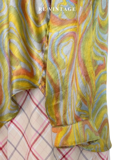 漩渦印花流動顏料緞面襯衫9