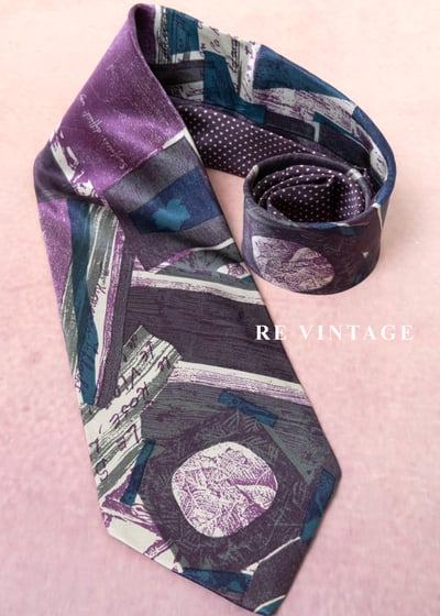 紫夜讀白幾何色塊主義領帶8