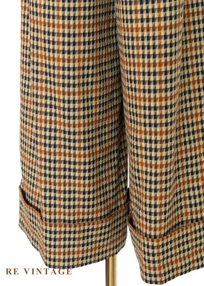 紳士偵探千鳥格高腰寬版長褲（24"）10