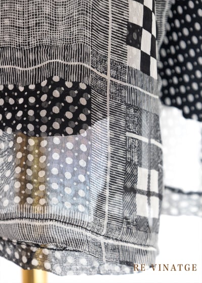 無限格紋深藍點點雪紡短裙10