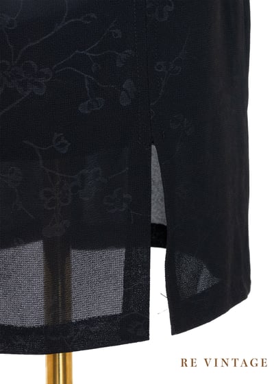 暗光低調壓紋小花黑短裙（26"）4