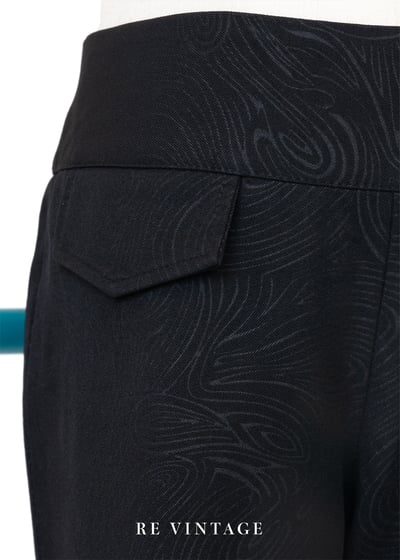 水波漩渦靜中有動黑系喇叭褲5