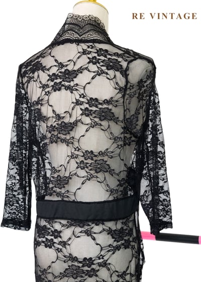 酷辣黑蕾絲透膚長版洋裝/罩衫13