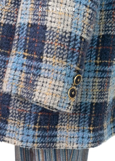 海洋藍系重磅粗花格紋西裝外套9